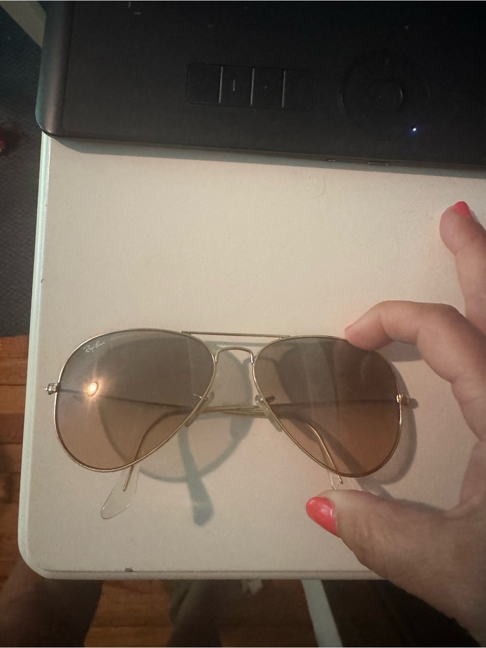 Ray-Ban Gold Frame Brown Lens Aviator Sunglasses